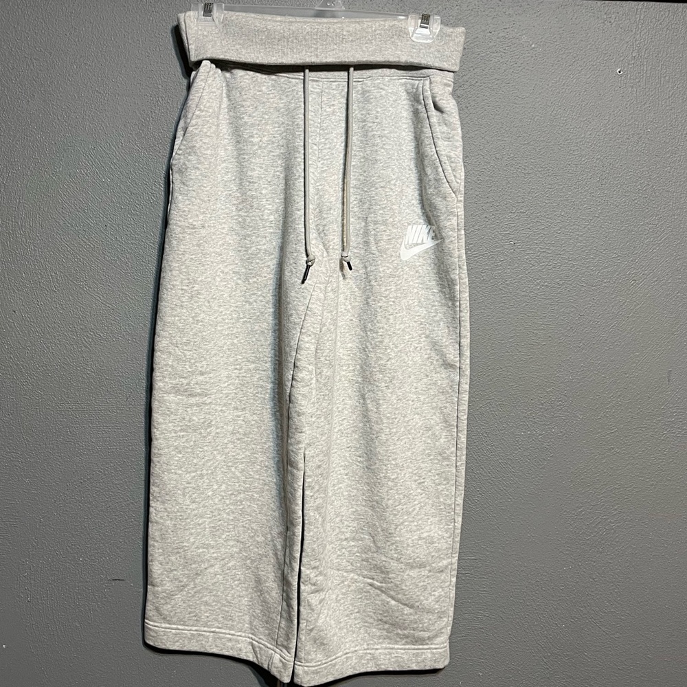 NIKE Crop Wide Leg Drawstring Sweatpants